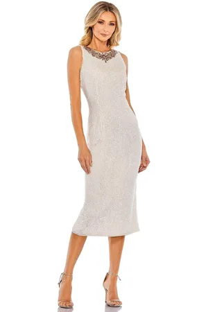 Mac Duggal 70269 Sequined Tea Length Sheath Dress