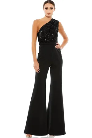 Ieena Duggal 26716 - Asymmetric Sequined Jumpsuit