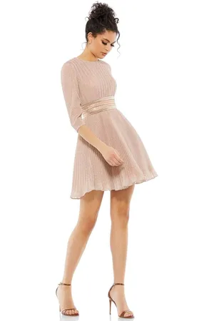 Ieena Duggal 30749 - Pleated Obi Style Cocktail Dress