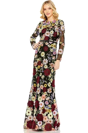 Mac Duggal 68201 - Floral Appliqued Evening Gown