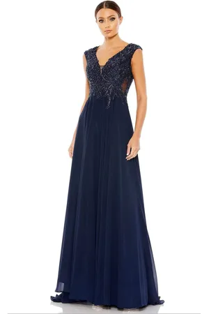 Mac Duggal 20264 Embroidered V-Neck A-Line Dress