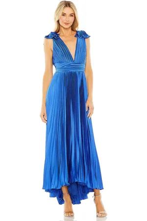 Ieena Duggal 49734 - V-Neck Pleated High Low Prom Gown