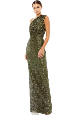 Ieena Duggal 26694 - Ruched Asymmetrical Neck Prom Gown