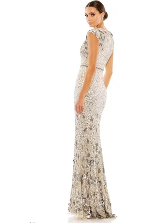 Mac Duggal 5505 - Beaded Cap Sleeve Evening Gown