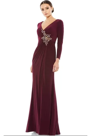 Mac Duggal Evening - 67848D V-Neck Sheath Mother of the Bride Dress