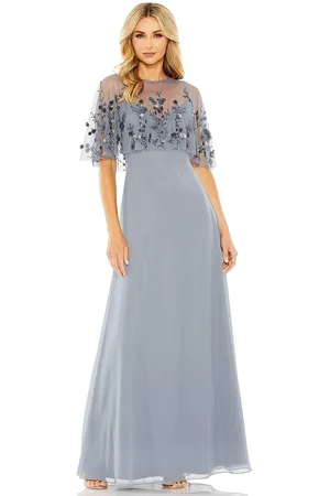 Mac Duggal 9229 - Floral Cape Sleeve Formal Dress