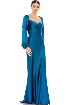 Ieena Duggal 495191 - Bishop Sleeve Charmeuse Gown