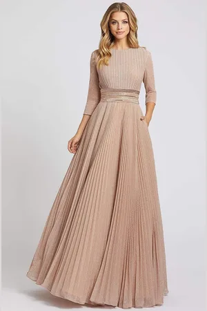 Ieena Duggal 30700I Ruched Jewel Quarter Sleeves Ballgown