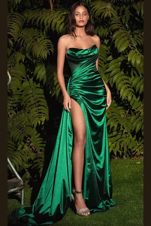 Ladivine CDS411 - Fitted Satin Formal Gown