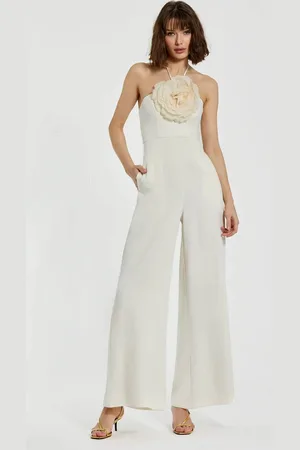 Mac Duggal 20934 - Sleeveless 3D Flower Accented Jumpsuit