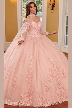 Rachel Allan RQ2167 - Illusion Sleeve Embroidered Ballgown