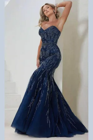 Terani Couture 241P2219 - Sweetheart Beaded Tulle Long Prom Dress