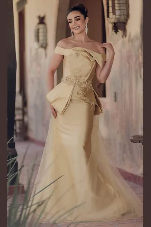 Terani Couture 232E1241 - Off Shoulder Mermaid Evening Gown