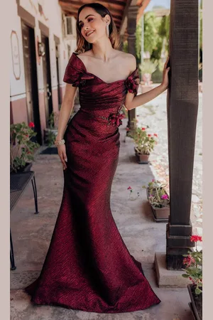 Terani Couture 232M1518 - Pleated Bodice Off-Shoulder Prom Gown