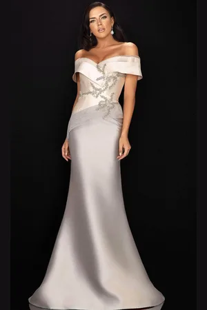 Terani Couture 2011M2159 Off-Shoulder Mermaid Mother of the Bride Dress