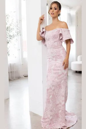 Terani Couture 241M2719 - Off-Shoulder Scoop Neck Prom Dress