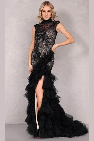 Terani Couture 1823E7349 - High Neck Long Gown