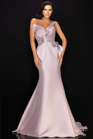 Terani Couture 2011M2160 Beaded Floral Bodice Knot-Ornate Gown