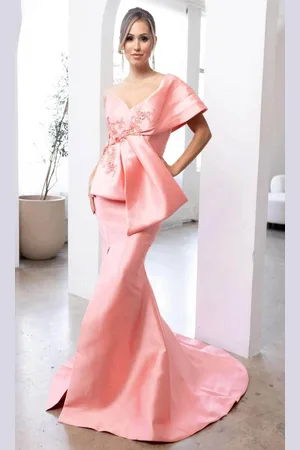 Terani Couture 241E2468 - Applique bow Evening Dress