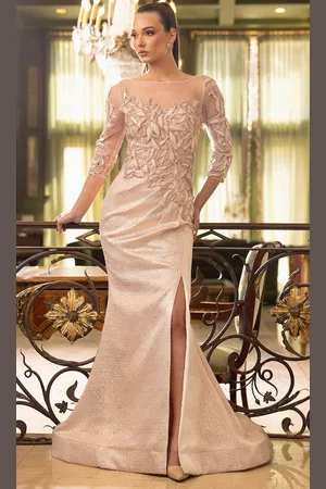 Terani Couture 242M3374 - Embroidered Illusion Neck Evening Gown