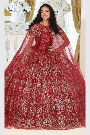 May Queen LK204 - Off Shoulder Applique Ballgown