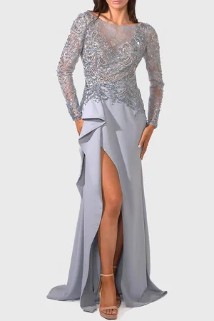 Terani Couture 241M2730 - Beaded Long Sleeve Evening Dress