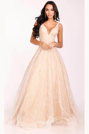 Terani Couture 231P0169 - Plunging V Neck A-line Long Gown