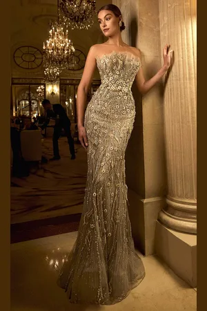Terani Couture 242GL3248 - Strapless Embellished Evening Dress