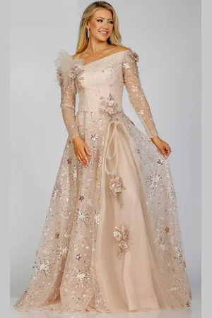 Terani Couture 231M0488 - Long Sleeve Formal Asymmetrical Gown