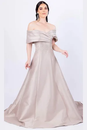 Terani Couture 232M1511 - Pleated Off Shoulder Ballgown