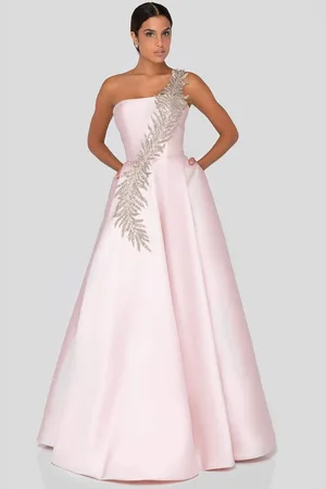 Terani Couture 1912E9202 One Shoulder Dazzling Fern Accent Gown