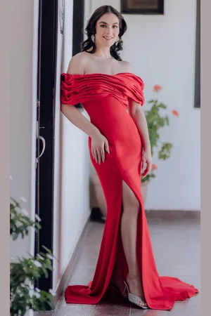 Terani Couture 232E1251 - Ruched Off Shoulder Evening Gown
