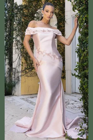 Terani Couture 242M3356 - Floral Applique Off Shoulder Evening Gown
