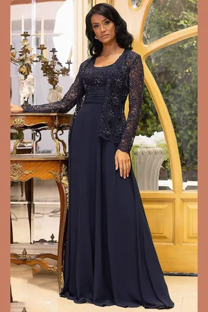 Terani Couture 242M3410 - Scoop Neck Embroidered Evening Dress