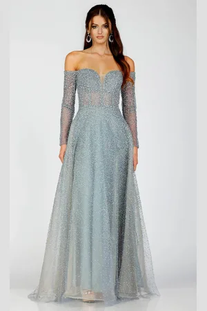 Terani Couture 231E0519 - Long Off Shoulder Bejeweled Gown