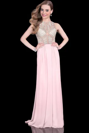 Terani Couture 1615P1294A Pearls and Crystals Embellished Long Gown