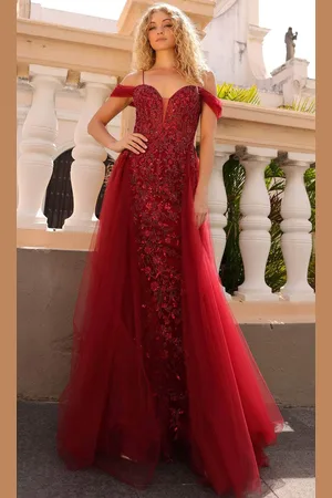 Nox Anabel L1362 - Cold Shoulder Corset Bodice Prom Gown