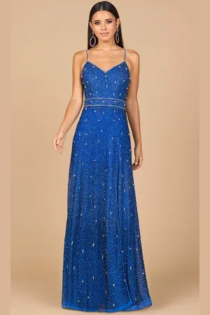 Lara Dresses 29033 - Beaded Lace-Up Back Prom Gown