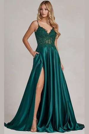 Nox Anabel K1121 - Embroidered Sleeveless A-line Evening Gown