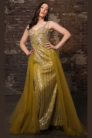 May Queen RQ8186 - Sleeveless Rhinestone Embellished Prom Gown