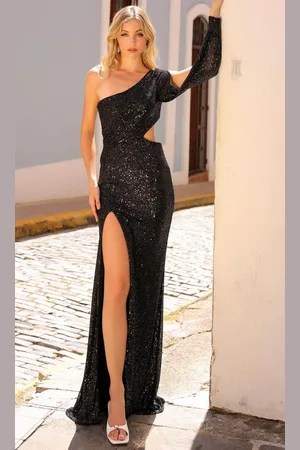 Nox Anabel S1283 - Sequin Split Sleeve Prom Gown