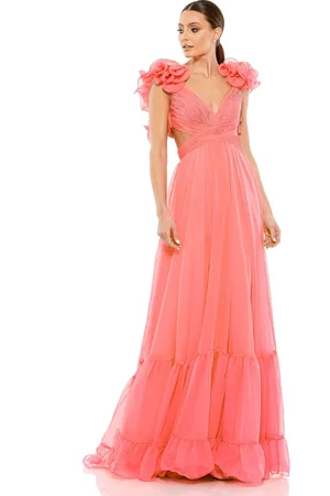 Ieena Duggal 67911I Ruffled Cutout Ornate Dress