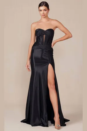Nox Anabel T1489 - Knot Neck Slit Evening Dress