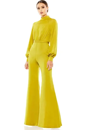 Ieena Duggal 26685 - Bishop Sleeve Satin Jumpsuit