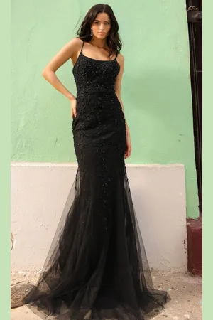 Nox Anabel A1376 - Embroidered Scoop Neck Prom Dress