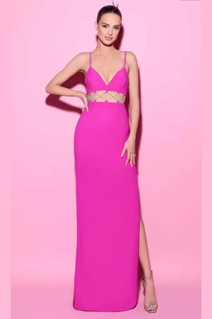 TARIK EDIZ 54098 - Cutout Beaded Waist Fitted Prom Gown