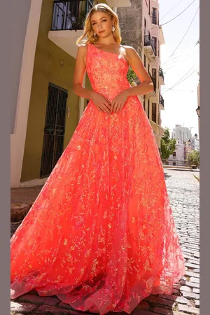 Nox Anabel R1305 - Asymmetrical One-Sleeve Prom Gown
