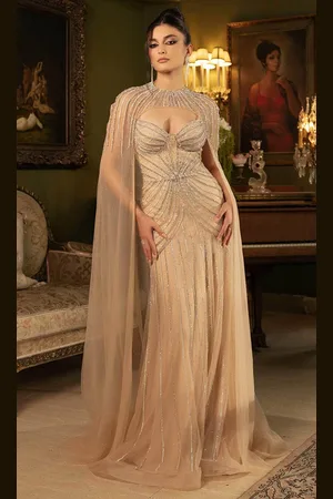 May Queen RQ8164 - Rhinestone-Embellished Fitted Bodice Prom Gown