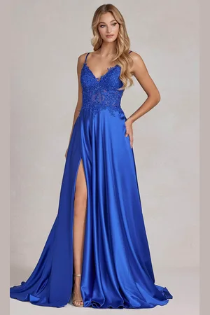 Nox Anabel K1121 - Embroidered Sleeveless A-line Evening Gown