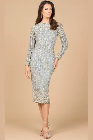 Lara Dresses 28982 - Long Sleeve Intricate Beaded Evening Dress